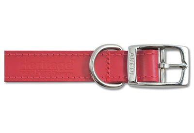 Ancol Heritage Leather Collar Red 22mm X39-48cm Sz 5